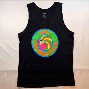 Insomniac EDC Celebration Neon Spiral Graphic Tank Top Size Small Color Black